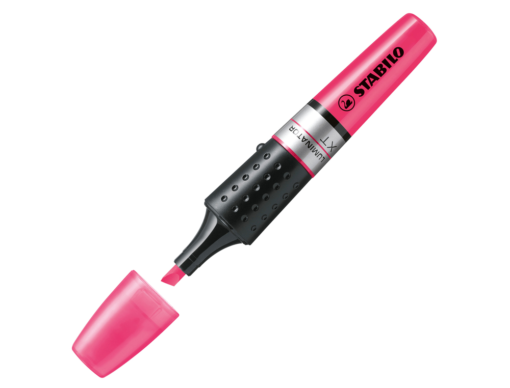 SURLIGNEUR STABILO LUMINATOR TRACÉ 2/5MM ENCRE LIQUIDE NIVEAU VISIBLE BASE ERGONOMIQUE COLORIS ROSE