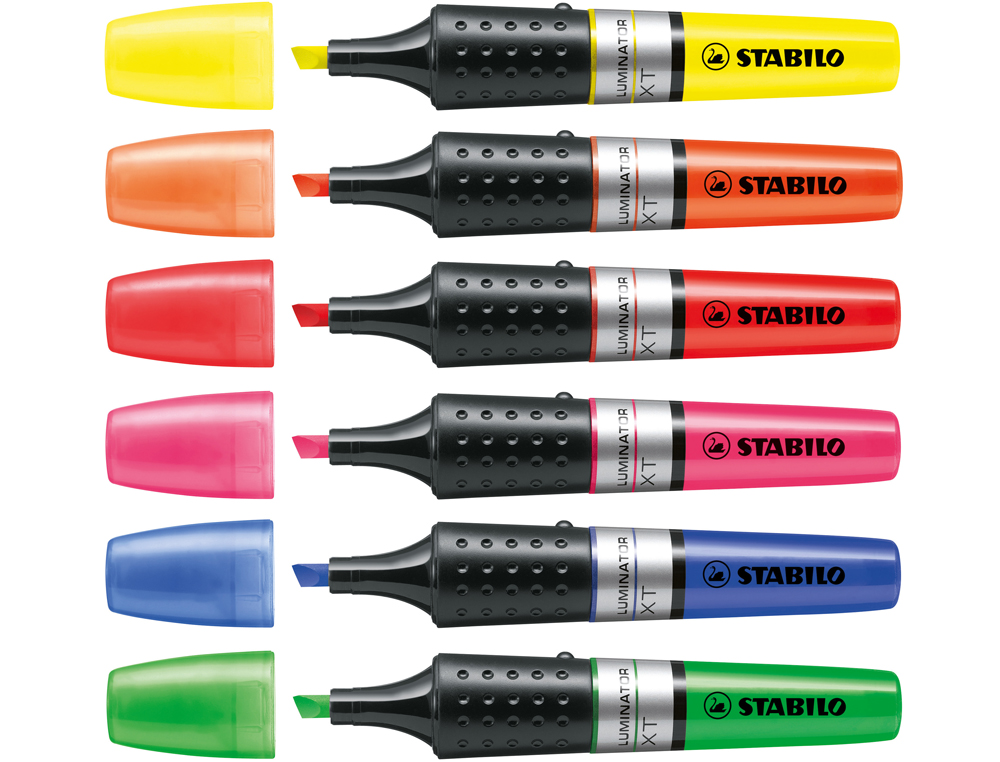 SURLIGNEUR STABILO LUMINATOR TRACÉ 2/5MM ENCRE LIQUIDE NIVEAU VISIBLE BASE ERGONOMIQUE COLORIS ROSE