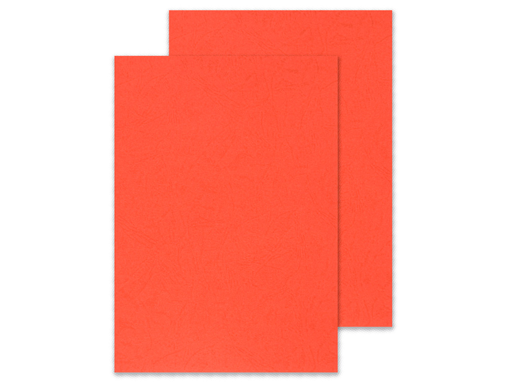 COUVERTURE Q-CONNECT CARTON 250G GRAIN CUIR POUR RELIURE FORMAT A4 COLORIS ROUGE PAQUET 100 UNITÉS