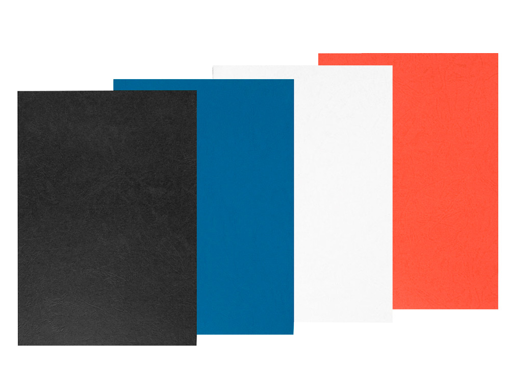 COUVERTURE Q-CONNECT CARTON 250G GRAIN CUIR POUR RELIURE FORMAT A4 COLORIS ROUGE PAQUET 100 UNITÉS