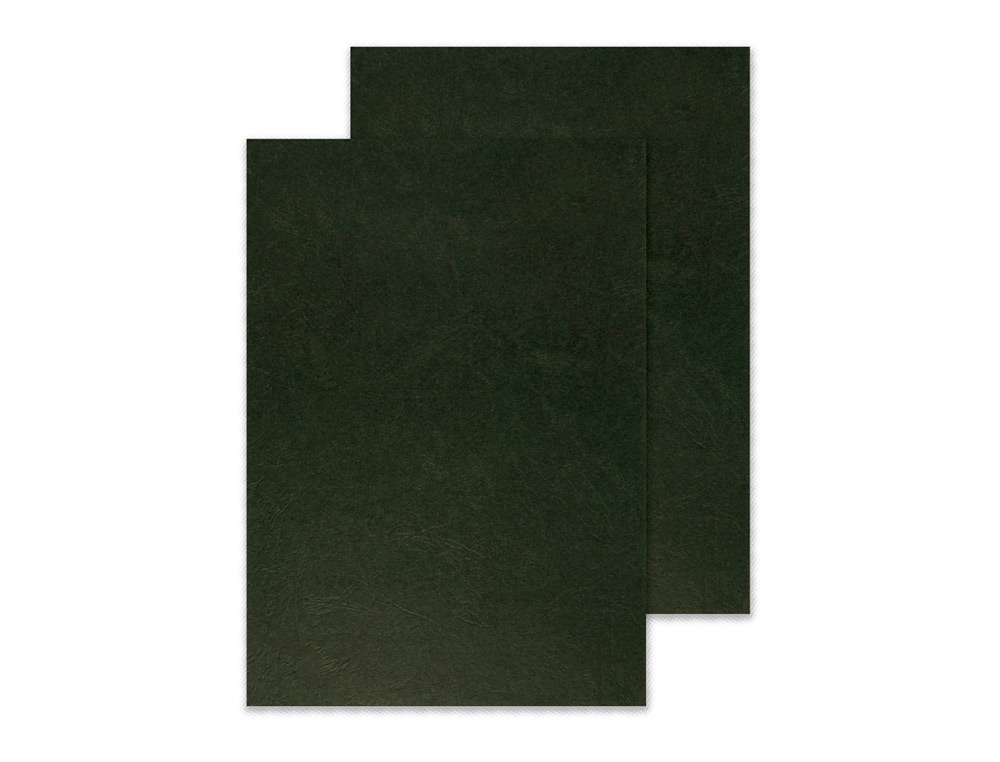 COUVERTURE Q-CONNECT CARTON 250G GRAIN CUIR POUR RELIURE FORMAT A4 COLORIS NOIR PAQUET 100 UNITS