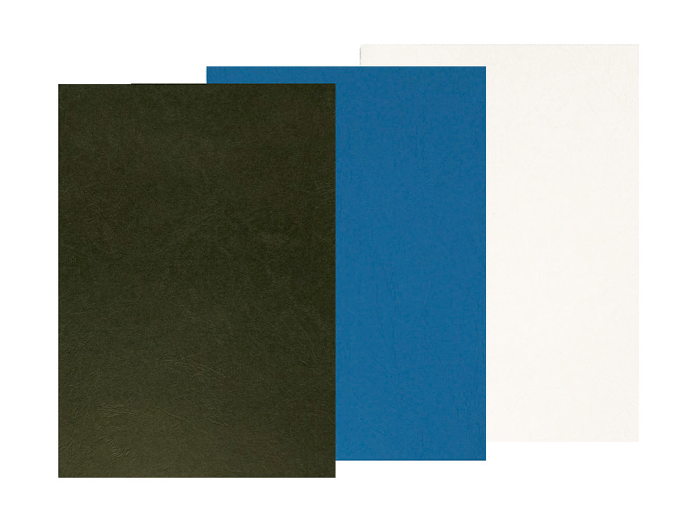 COUVERTURE Q-CONNECT CARTON 250G GRAIN CUIR POUR RELIURE FORMAT A4 COLORIS NOIR PAQUET 100 UNITS