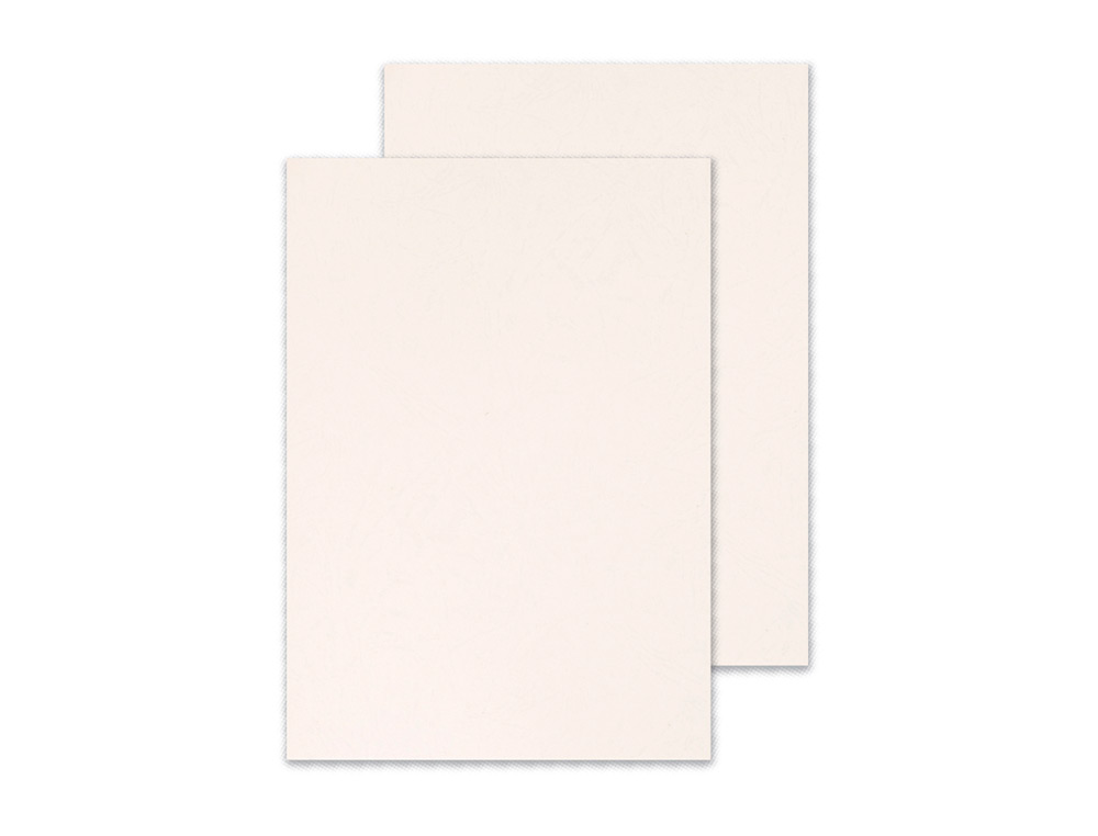 COUVERTURE Q-CONNECT CARTON 250G GRAIN CUIR POUR RELIURE FORMAT A4 COLORIS BLANC PAQUET 100 UNITS