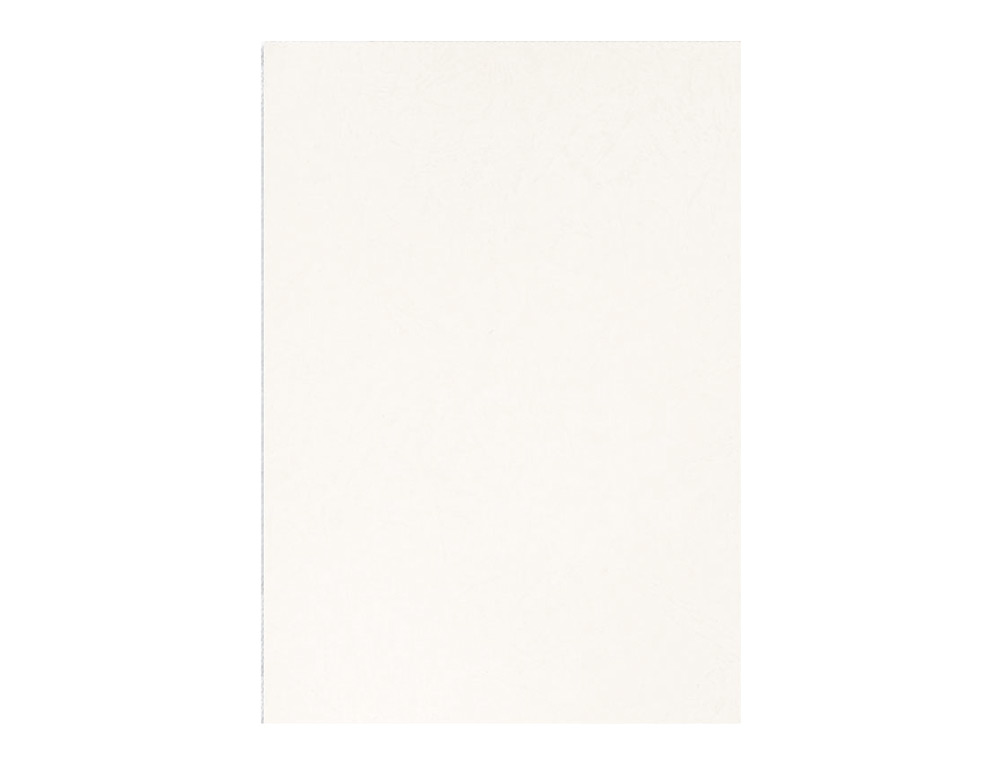 COUVERTURE Q-CONNECT CARTON 250G GRAIN CUIR POUR RELIURE FORMAT A4 COLORIS BLANC PAQUET 100 UNITS