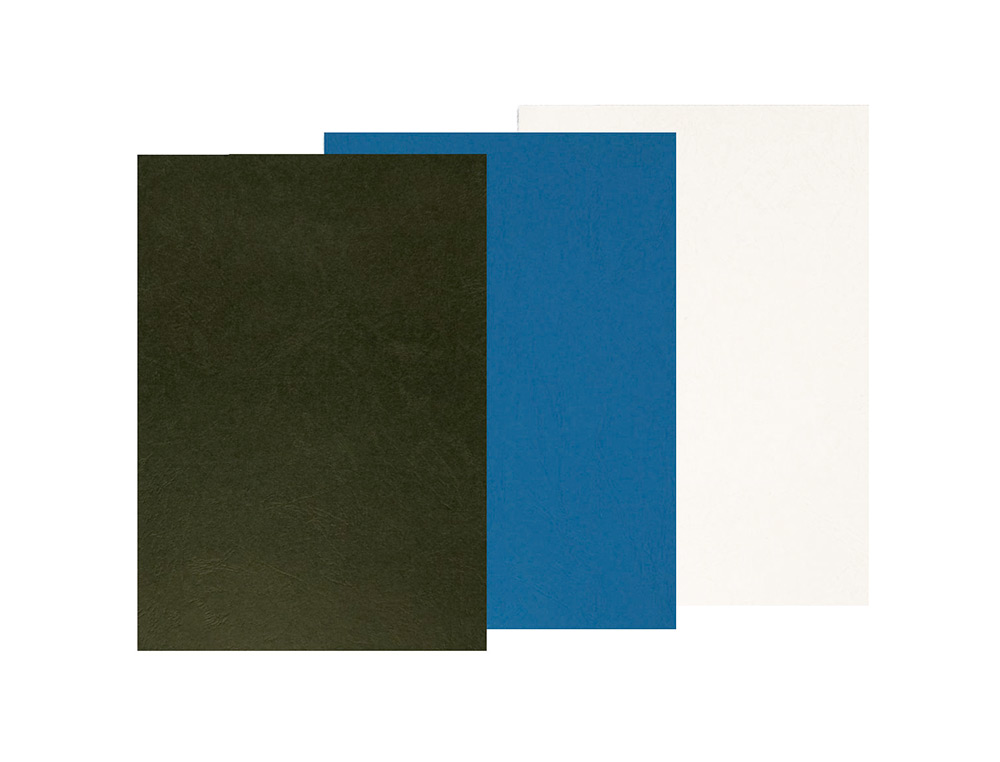 COUVERTURE Q-CONNECT CARTON 250G GRAIN CUIR POUR RELIURE FORMAT A4 COLORIS BLANC PAQUET 100 UNITS