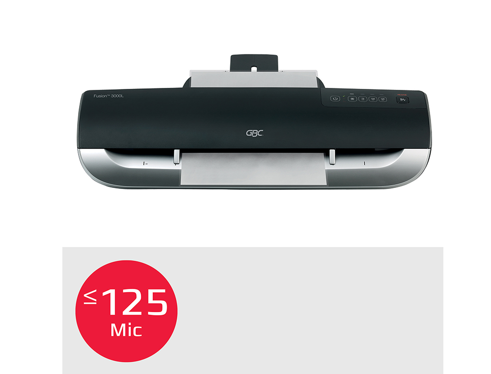 PLASTIFIEUSE GBC FUSION 3000L À CHAUD A3 75/125MC BUTÉE RÉGLABLE PLATEAU SORTIE ALERTE SONORE COMPACT USAGE FRÉQUENT