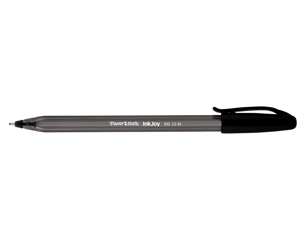 STYLO-BILLE PAPER MATE INKJOY 100 ÉCRITURE MOYENNE 0.7MM ULTRA DOUCE CORPS TRIANGULAIRE RÉSISTE BAVURES COLORIS NOIR