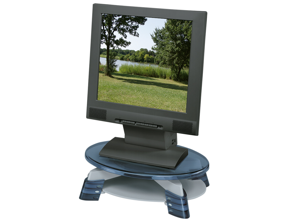 SUPPORT MONITEUR FELLOWES PIVOTANT ÉCRAN PLAT ESPACE RANGE-PAPIERS PLATEFORME TOURNANTE HAUTEUR RÉGLABLE MAXIMUM 14KG