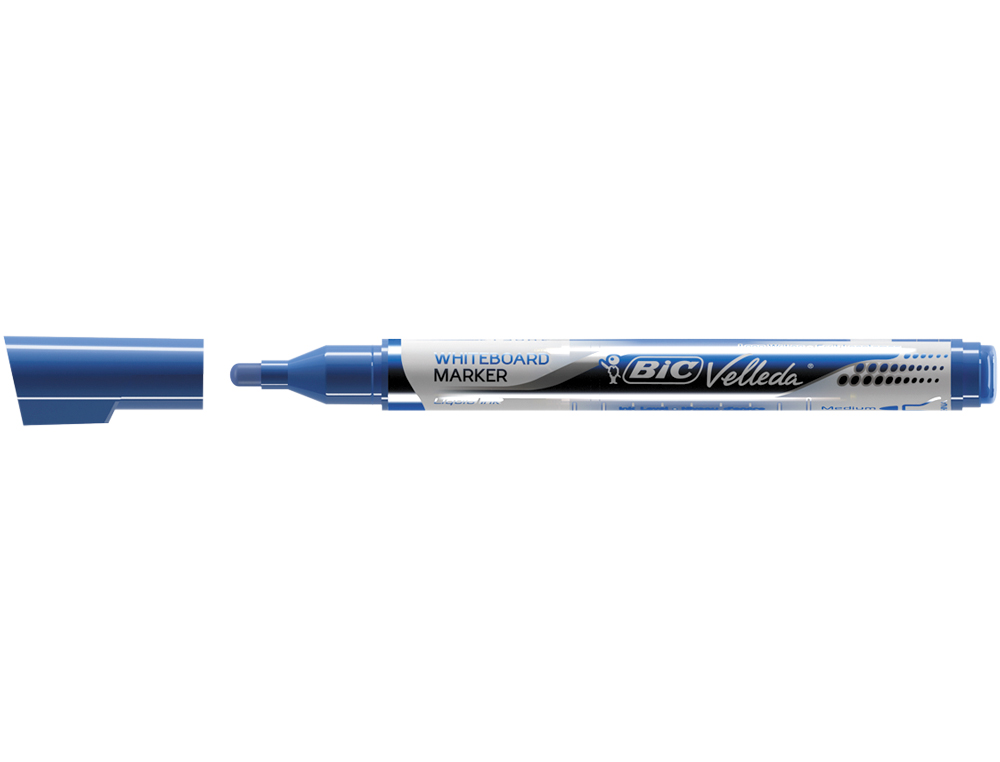 MARQUEUR BIC VELLEDA POCKET EFFAABLE POINTE OGIVE TRAC 3MM ENCRE LIQUIDE BASE ALCOOL FORMAT POCHE BLEU
