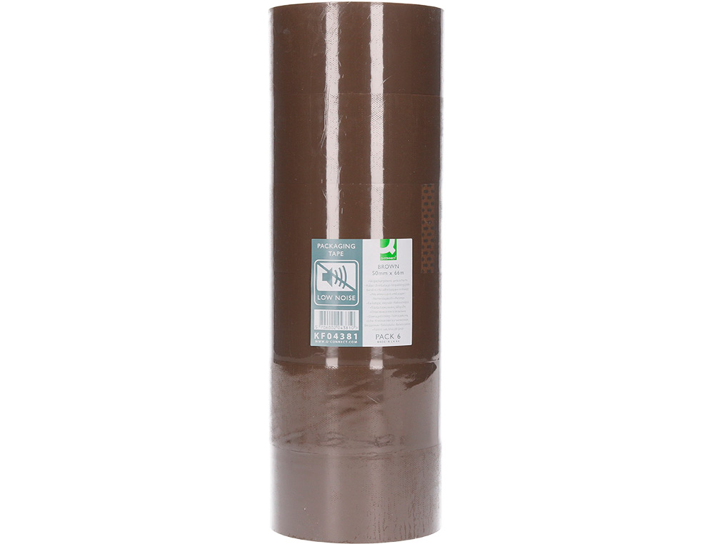 RUBAN ADHESIF Q-CONNECT POLYPROPYLENE 60 MICRONS SANS SOLVANT RECYCLABLE SILENCIEUX 50MMX66M COLORIS HAVANE