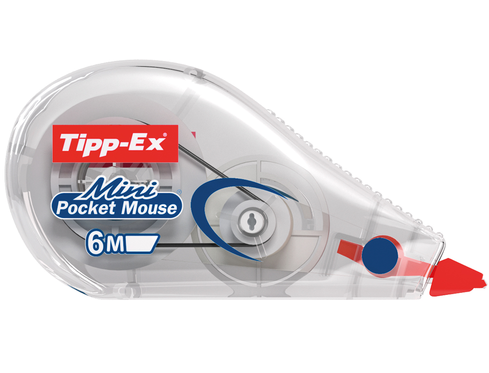 CORRECTEUR TIPP-EX MINI POCKET MOUSE DÉVIDOIR RUBAN 5MMX6M AVEC FILM PROTECTEUR NIVEAU RUBAN VISIBLE PAQUET INDIVIDUEL