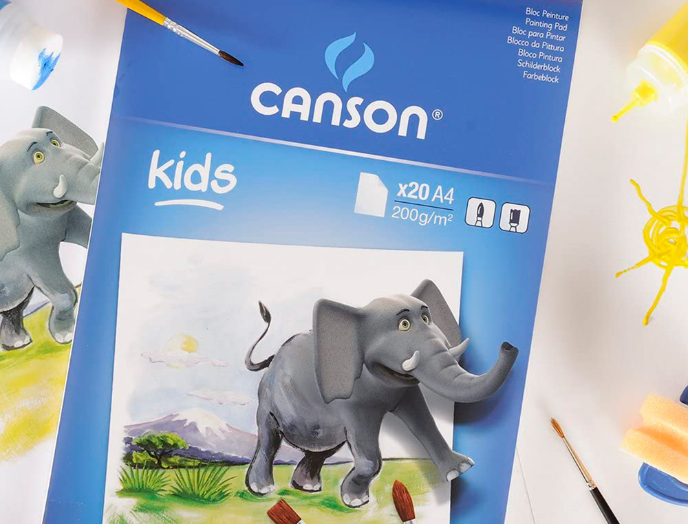 BLOC PEINTURE CANSON PAPIER DESSIN SPCIAL GOUACHE RSISTANT EAU 200G A4 210X297MM PAQUET 20F