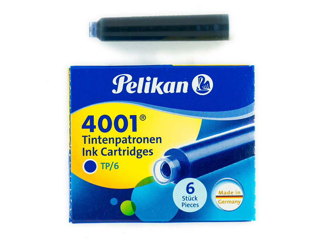 CARTOUCHE PELIKAN COURTE STANDARD BLEU EFFAÇABLE ÉTUI 6 UNITÉS