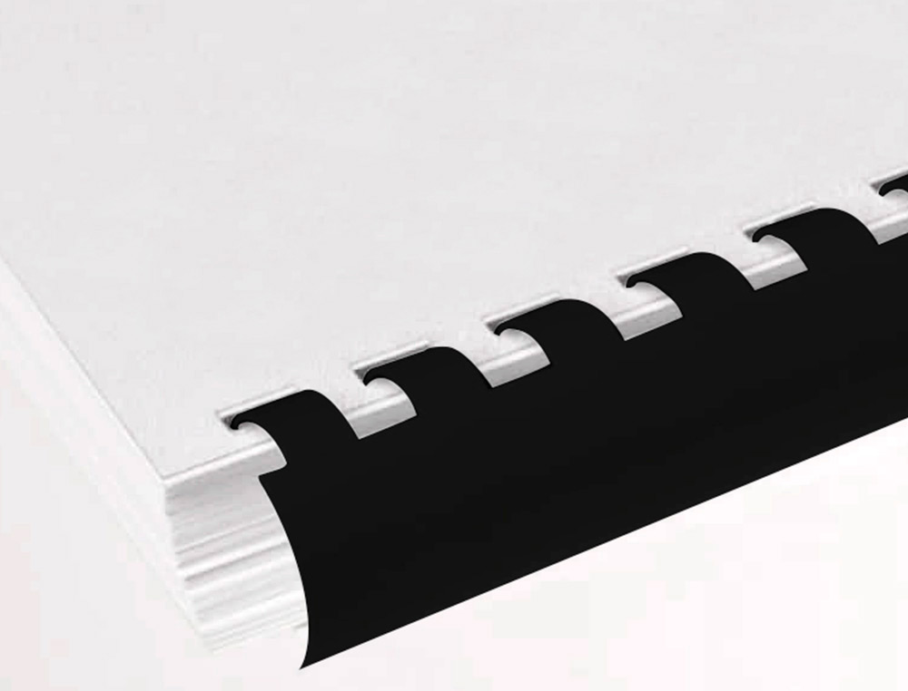 ANNEAU PLASTIQUE À RELIER Q-CONNECT CAPACITÉ 120F 16MM DIAMÈTRE COLORIS NOIR BOÎTE 50 UNITÉS