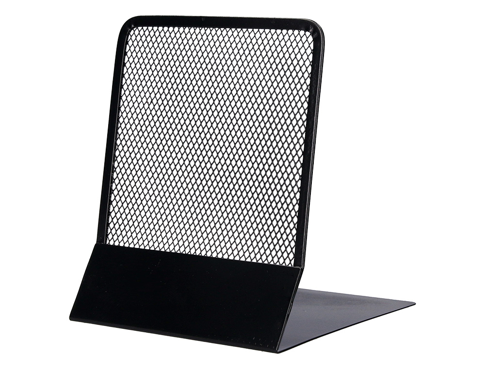 SERRE-LIVRES Q-CONNECT MAILLE MÉTALLIQUE EXCELLENT MAINTIENT DOCUMENTS JEU DE 2 SUPPORTS 135X152X165MM COLORIS NOIR