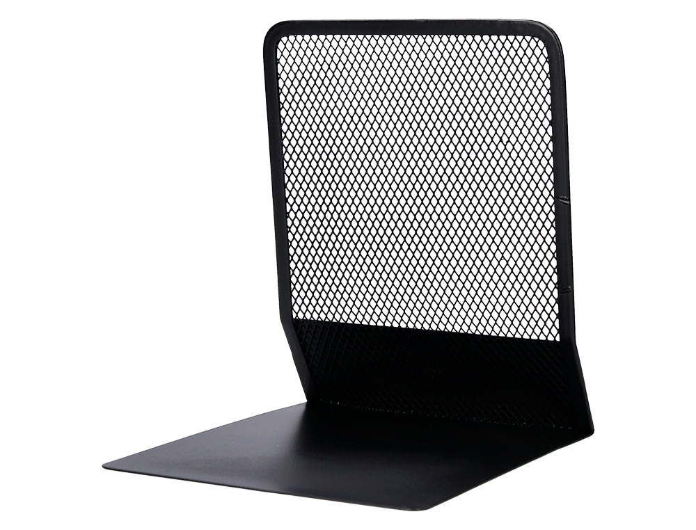 SERRE-LIVRES Q-CONNECT MAILLE MÉTALLIQUE EXCELLENT MAINTIENT DOCUMENTS JEU DE 2 SUPPORTS 135X152X165MM COLORIS NOIR