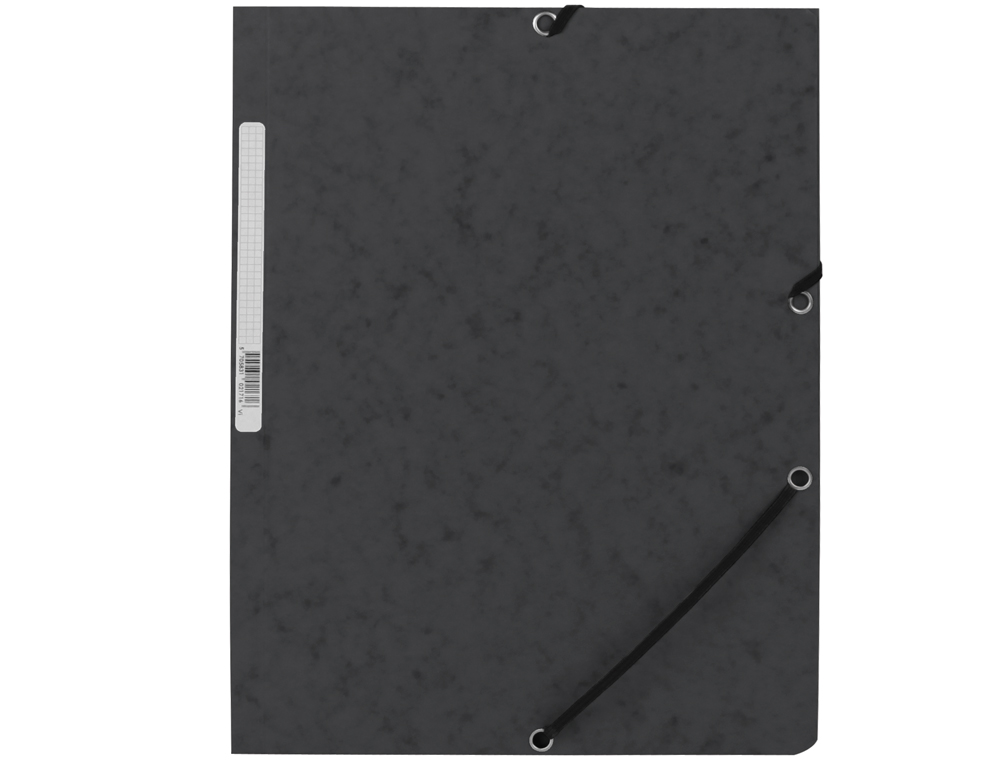 CHEMISE Q-CONNECT CARTE LUSTRÉE 375G POUR DOCUMENTS A4 320X243MM 3 RABATS COLORIS NOIR