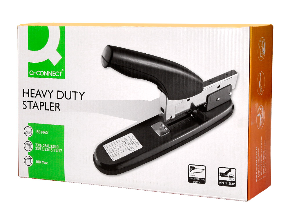 AGRAFEUSE Q-CONNECT GRANDE CAP ACITÉ ÉCONOMIQUE CAPACITÉ 150F COLORIS NOIR MÉTAL