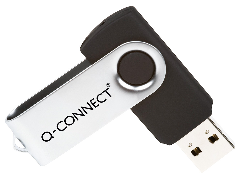 CLÉ USB Q-CONNECT 2.0 16GB VITESSE LECTURE 18MB/S ÉCRITURE 8MB/S CAPUCHON ROTATIF
