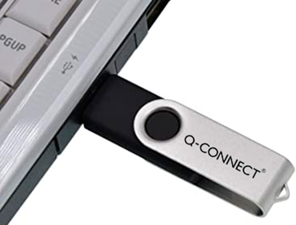 CLÉ USB Q-CONNECT 2.0 16GB VITESSE LECTURE 18MB/S ÉCRITURE 8MB/S CAPUCHON ROTATIF
