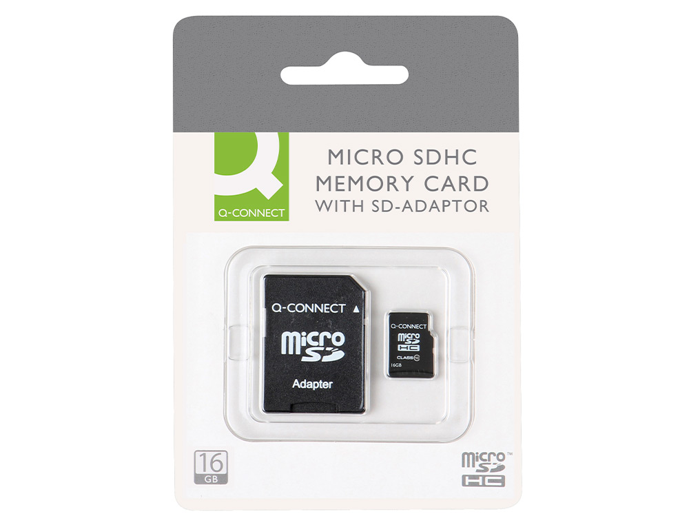 CARTE MICRO Q-CONNECT SDHC ADAPTATEUR SD CAPACITÉ 16GB CLASSE 4 TÉLÉPHONES PORTABLES TABLETTES