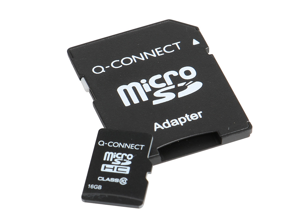 CARTE MICRO Q-CONNECT SDHC ADAPTATEUR SD CAPACITÉ 16GB CLASSE 4 TÉLÉPHONES PORTABLES TABLETTES