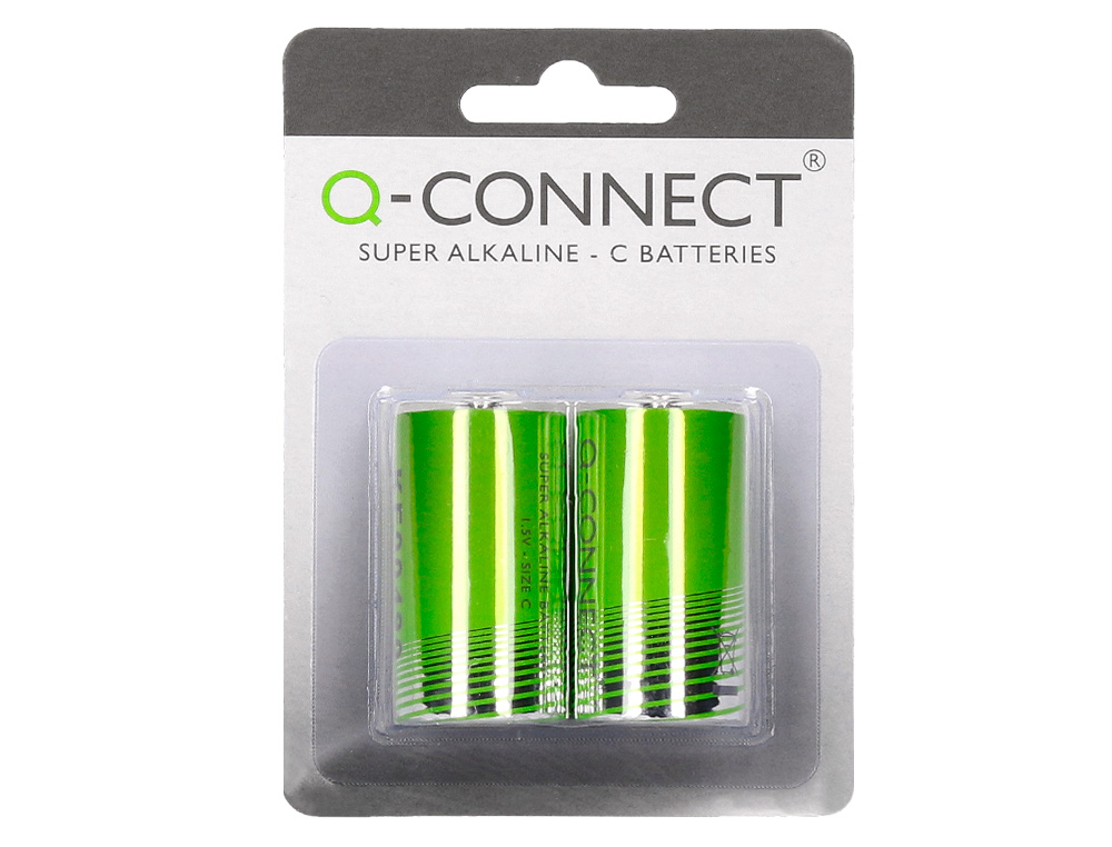 PILE Q-CONNECT ÉCONOMIQUE CAPACITÉ 1.5V I.C.E. LR14 TAILLE C BLISTER 2 UNITÉS