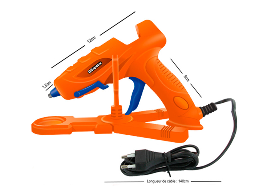 PISTOLET À COLLE CLÉOPÂTRE PUISSANCE 10W INCLUS 2 RECHARGES