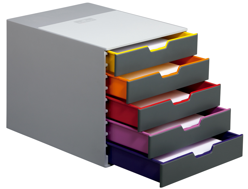 MODULE CLASSEMENT DURABLE VARICOLOR 5 TIROIRS ABS 280X292X356MM COLORIS ASSORTIS