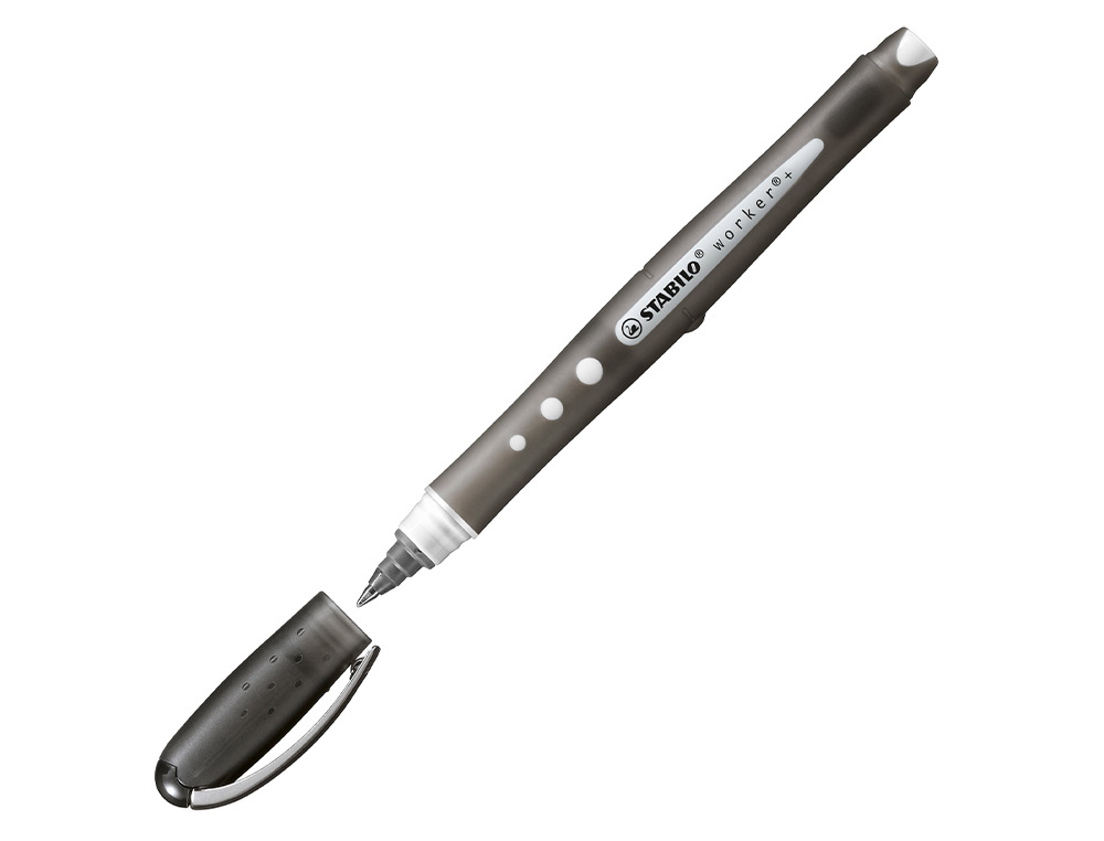 ROLLER STABILO WORKER COLORFUL POINTE CONIQUE ENCRE LIQUIDE BASE EAU NON RECHARGEABLE CORPS COULEUR ENCRE NOIR