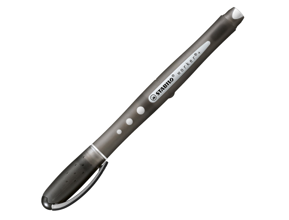 ROLLER STABILO WORKER COLORFUL POINTE CONIQUE ENCRE LIQUIDE BASE EAU NON RECHARGEABLE CORPS COULEUR ENCRE NOIR