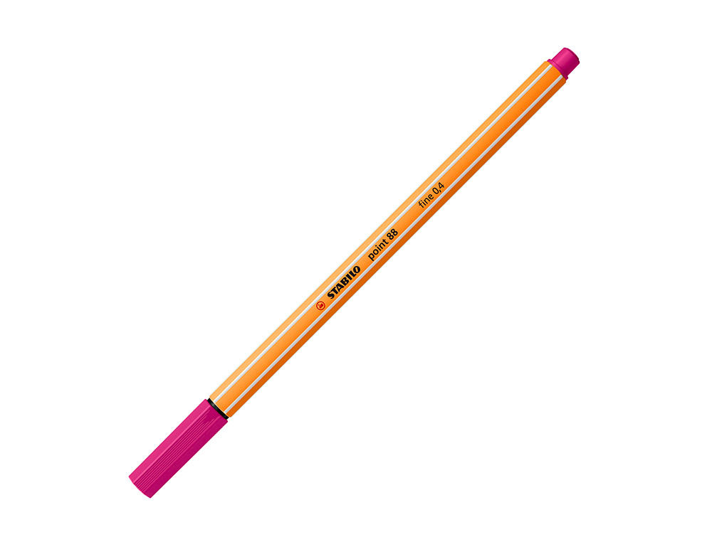 STYLO-FEUTRE STABILO POINT 88 ÉCRITURE FINE 0.4MM 1000M POINTE GAINÉE MÉTAL CORPS HEXAGONAL COLORIS ROSE