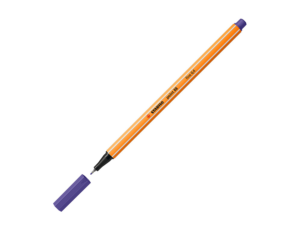 STYLO-FEUTRE STABILO POINT 88 ÉCRITURE FINE 0.4MM 1000M POINTE GAINÉE MÉTAL CORPS HEXAGONAL COLORIS VIOLET
