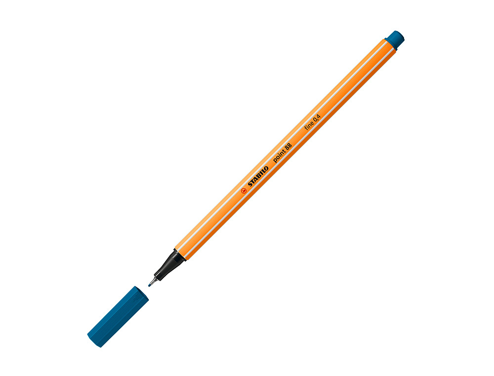 STYLO-FEUTRE STABILO POINT 88 ÉCRITURE FINE 0.4MM 1000M POINTE GAINÉE MÉTAL CORPS HEXAGONAL COLORIS TURQUOISE
