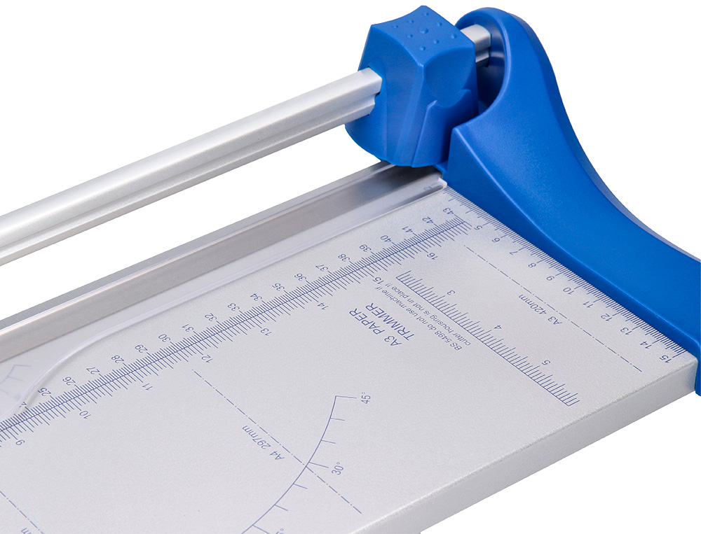 ROGNEUSE Q-CONNECT A3 10F BASE ACIER LAME ROTATIVE AIG UISÉE AUTOMATIQUE TABLE IMPRIMÉE GUIDE ANGLE 440X157MM