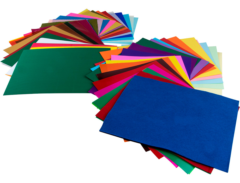 PAPIER CRÉATIF LIDERPAPEL PREMIUM A4+ 240X315MM ASSORTIMENT DIVERS PAPIERS COLORIS ASSORTIS BLOC 102 UNITÉS