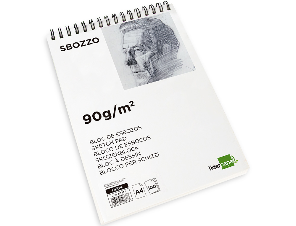 BLOC SPIRALE LIDERPAPEL ESQUISSES UNI 90G/M2 A4 100F