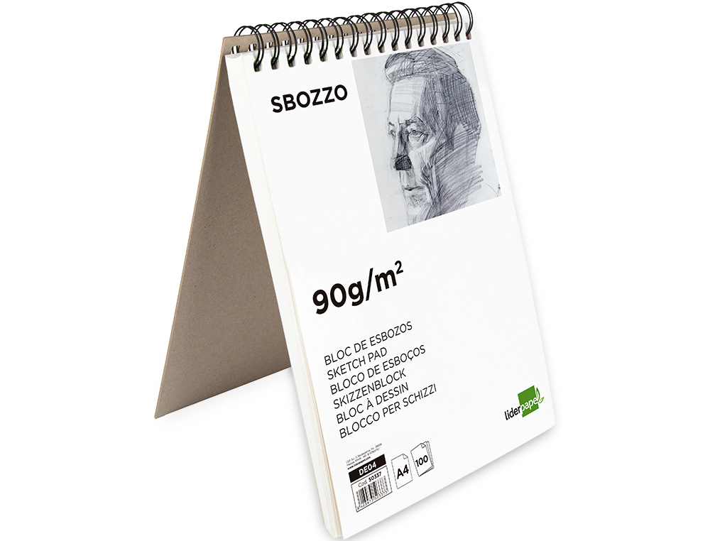 BLOC SPIRALE LIDERPAPEL ESQUISSES UNI 90G/M2 A4 100F