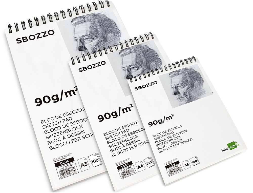 BLOC SPIRALE LIDERPAPEL ESQUISSES UNI 90G/M2 A4 100F
