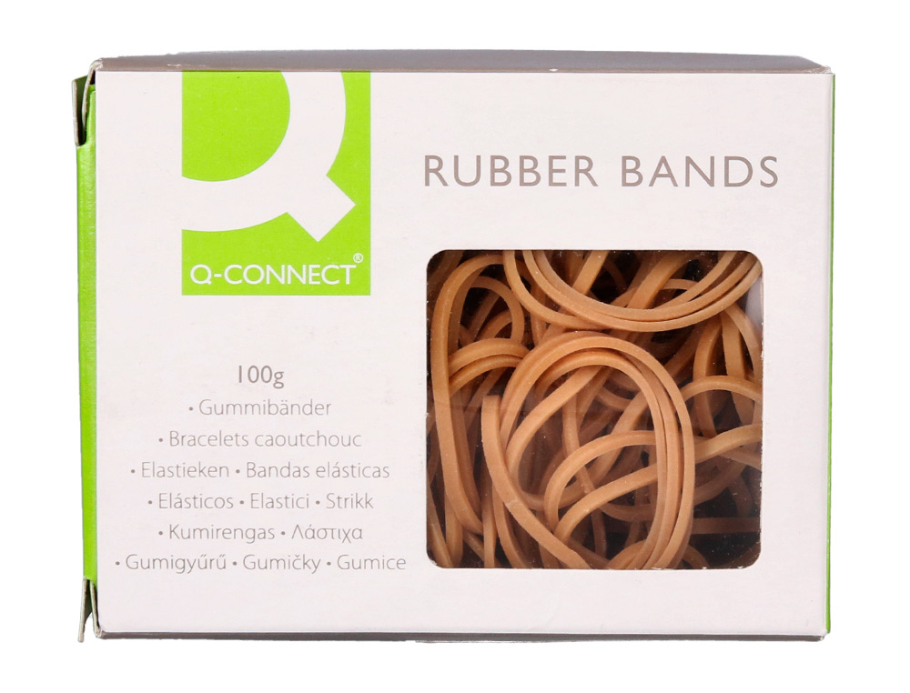 BRACELET CAOUTCHOUC Q-CONNECT N.5 50X2MM BOÎTE FENÊTRE 100G