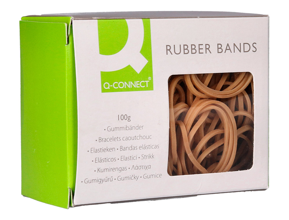 BRACELET CAOUTCHOUC Q-CONNECT N.5 50X2MM BOÎTE FENÊTRE 100G