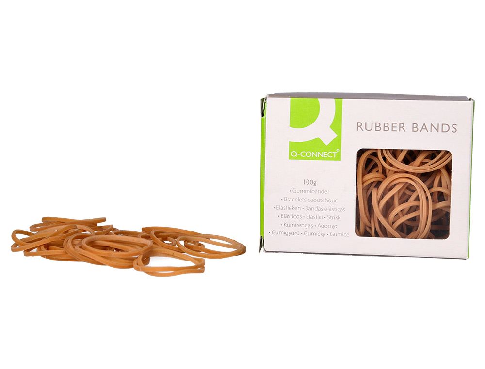 BRACELET CAOUTCHOUC Q-CONNECT N.5 50X2MM BOÎTE FENÊTRE 100G