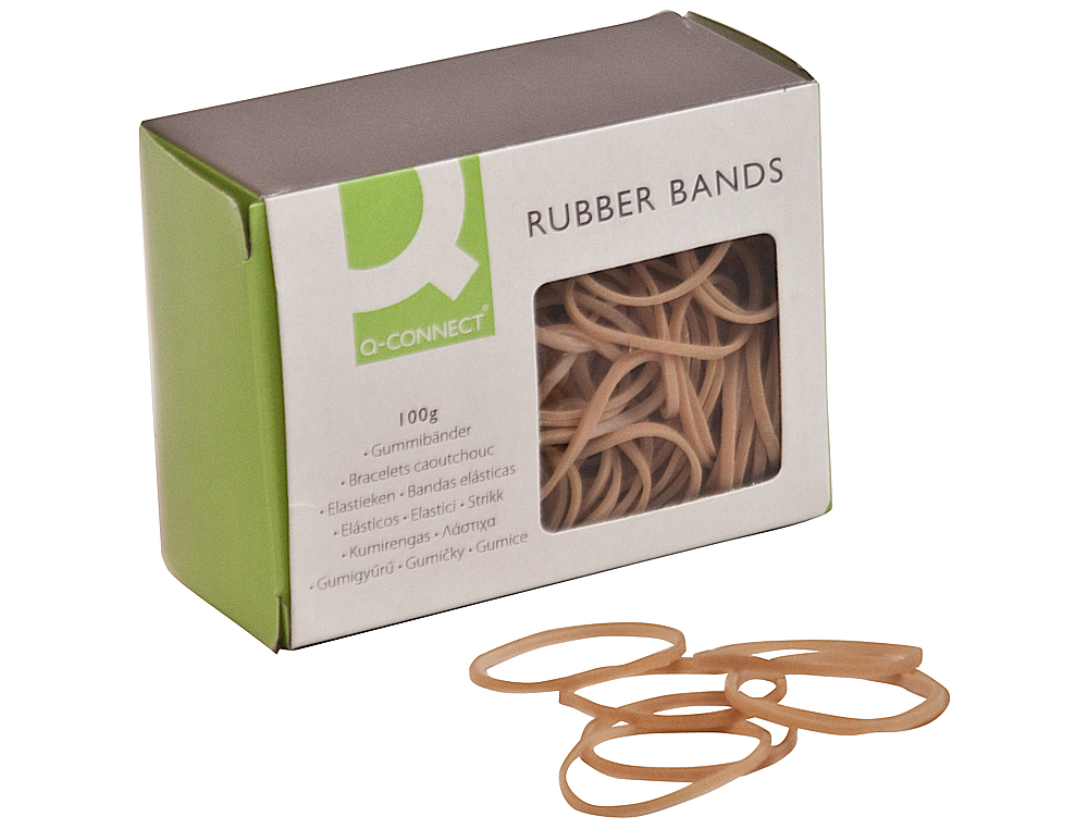 BRACELET CAOUTCHOUC Q-CONNECT N.6 60X2MM BOÎTE FENÊTRE 100G