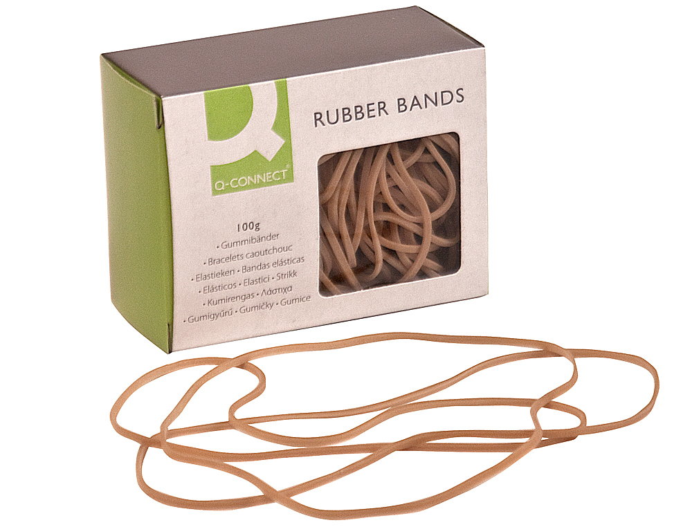 BRACELET CAOUTCHOUC Q-CONNECT N.20 200X2MM BOÎTE FENÊTRE 100G
