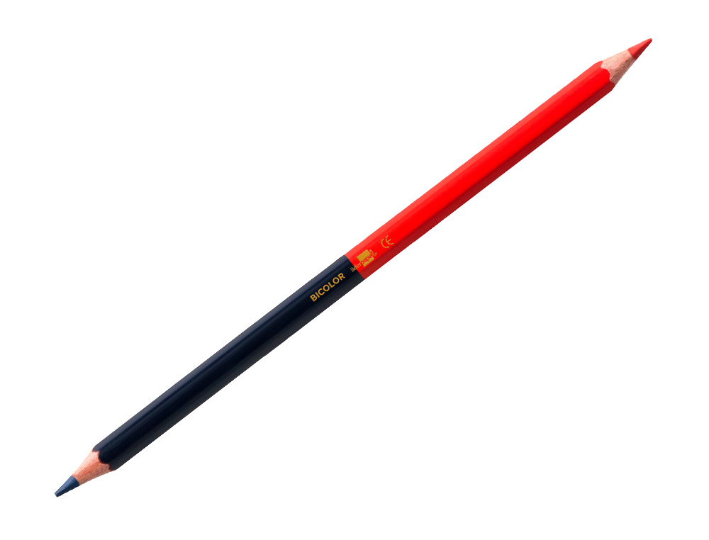 CRAYON GRAPHITE LIDERPAPEL BICOLORE BLEU/ROUGE MINE MOYENNE ULTRA-RSISTANTE BOIS GRANDE QUALIT