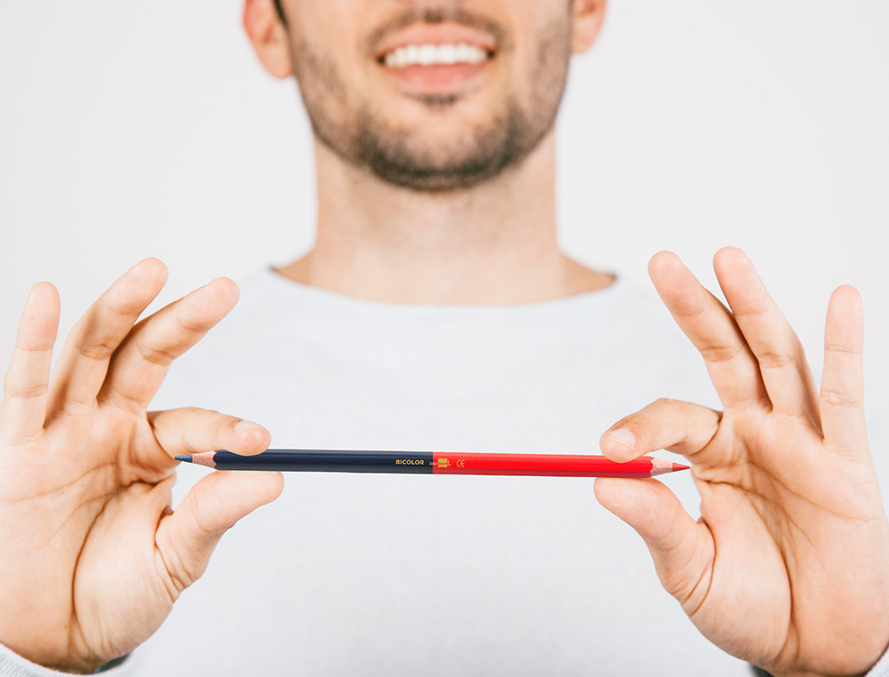 CRAYON GRAPHITE LIDERPAPEL BICOLORE BLEU/ROUGE MINE MOYENNE ULTRA-RSISTANTE BOIS GRANDE QUALIT