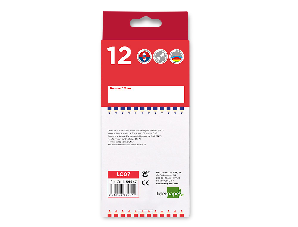 CRAYON GRAPHITE LIDERPAPEL BICOLORE BLEU/ROUGE MINE MOYENNE ULTRA-RSISTANTE BOIS GRANDE QUALIT