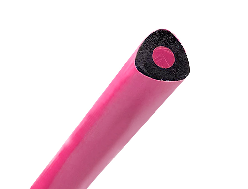 SURLIGNEUR LIDERPAPEL CRAYON DE COULEUR NON JUMBO MINE EXTRA-RSISTANTE FORME TRIANGULAIRE ERGONOMIQUE COLORIS ROSE