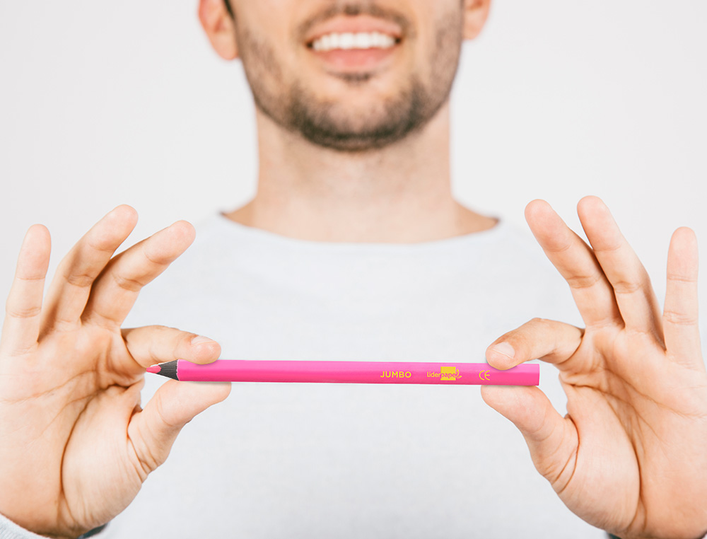 SURLIGNEUR LIDERPAPEL CRAYON DE COULEUR NON JUMBO MINE EXTRA-RSISTANTE FORME TRIANGULAIRE ERGONOMIQUE COLORIS ROSE