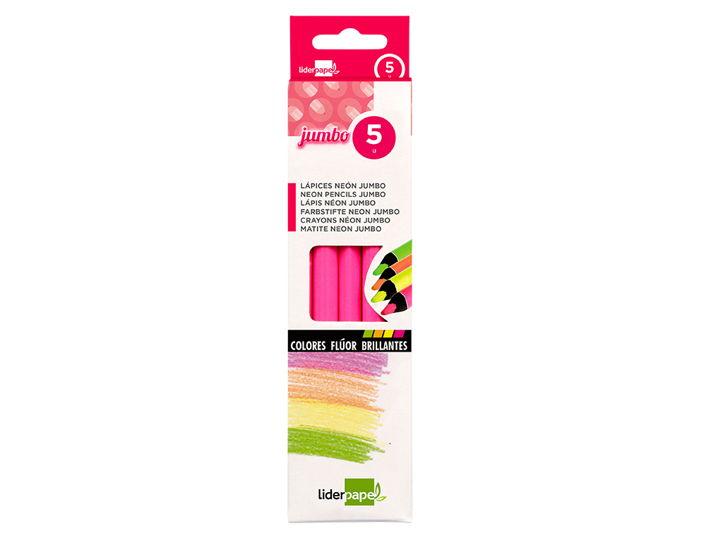 SURLIGNEUR LIDERPAPEL CRAYON DE COULEUR NON JUMBO MINE EXTRA-RSISTANTE FORME TRIANGULAIRE ERGONOMIQUE COLORIS ROSE